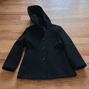 Anne Klein Black Wool Coat Size Small